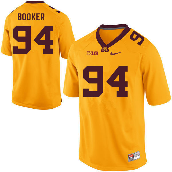 Men #94 Austin Booker Minnesota Golden Gophers College Football Jerseys Sale-Gold - Click Image to Close